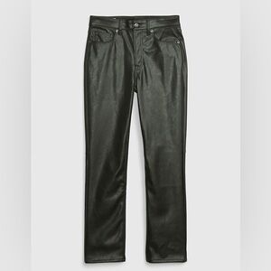 GAP Women’s Straight Faux Leather Jeans in Black